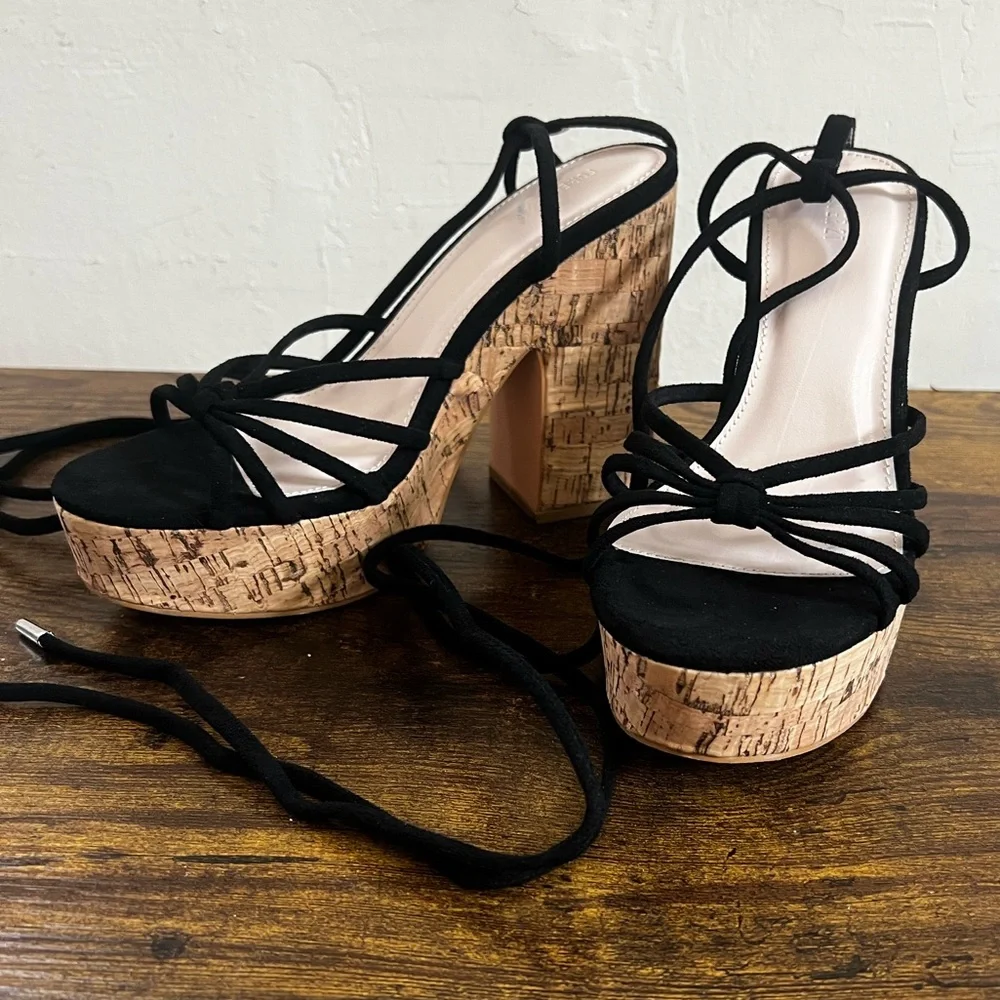 Black Strappy Platform Sandals